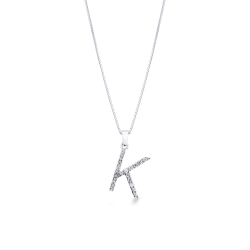 K diamond pendant necklace in 18kt white gold