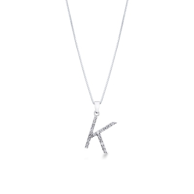 K diamond pendant necklace in 18kt white gold