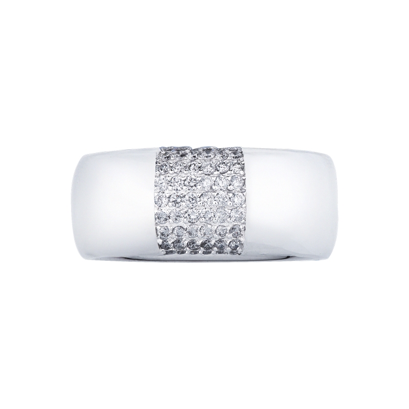 18k white gold band ring men with diamonds