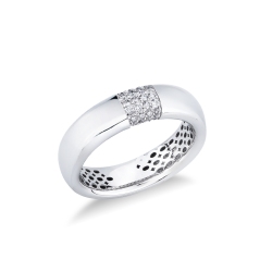 Band ring in white gold 18k with diamonds