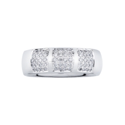 18k white gold men band ring with diamonds 2