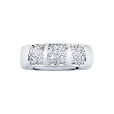 18k white gold men band ring with diamonds