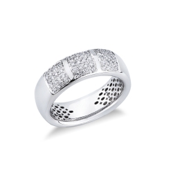 18k white gold men band ring with diamonds