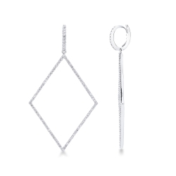 Diamond-shaped earrings in 18kt white gold