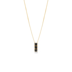 Trilogy black diamond necklace in 18kt yellow gold
