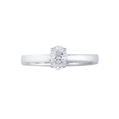 Oval solitaire ring with 0.50ct GIA diamond