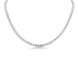 Diamond tennis necklace white diamonds 18kt white gold