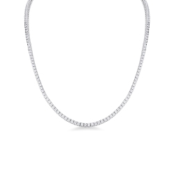 Classic white diamonds tennis necklace in 18kt white gold 