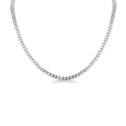 White diamonds tennis necklace in 18kt white gold