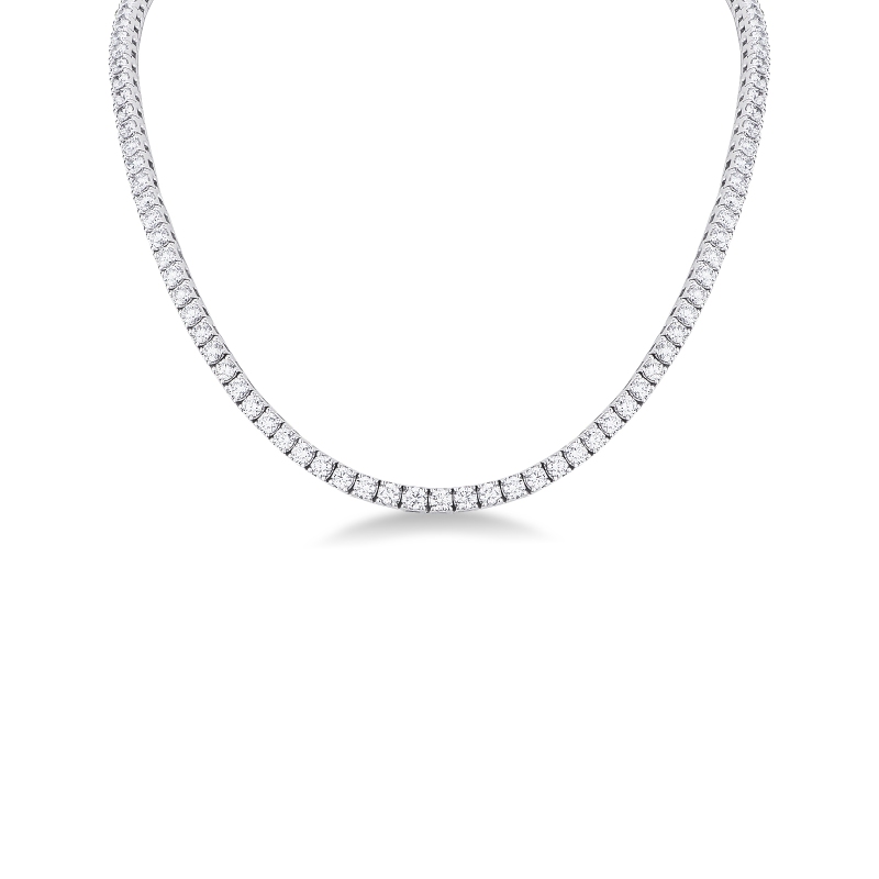 Tennis necklace in 18kt white gold