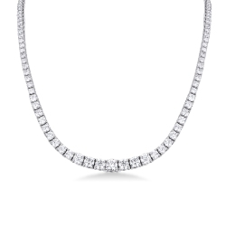 Riviere tennis necklace in 18kt white gold