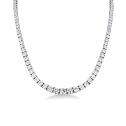 Riviere tennis diamond necklace in 18kt white gold 2