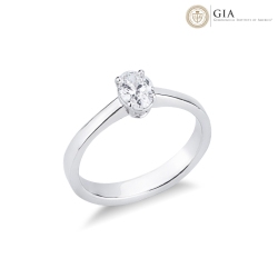 Oval solitaire ring with 0.50ct GIA diamond