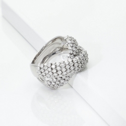 Band ring in white gold 750 with diamonds