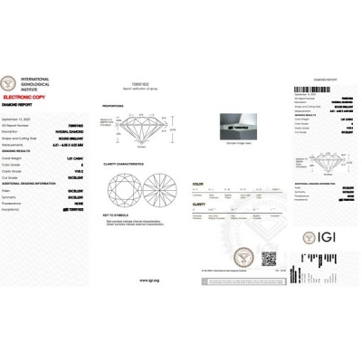 IGI Certified Diamond   CT 1,01   E  VVS 2