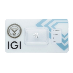 IGI Certified Diamond   CT 1,00   D  VS 2