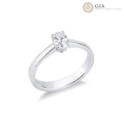 Oval solitaire ring with 0.50ct GIA diamond