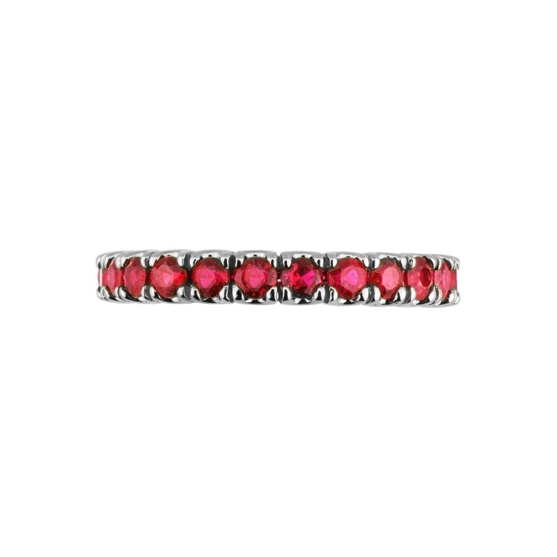 Ruby eternity ring in white gold 18k 
