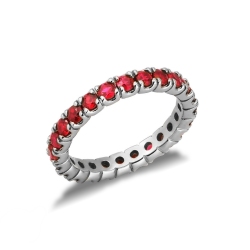 Ruby eternity ring in white gold 18k 