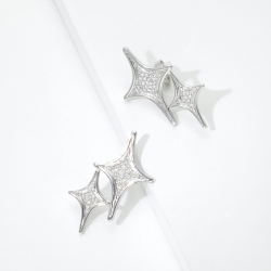 750 white gold star diamonds earrings