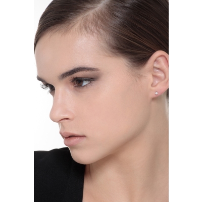 18k white gold 4 prongs single diamond stud earring