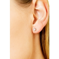 750 white gold 6 prong diamond single earring  2