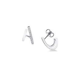 18k white gold diamond design earrings