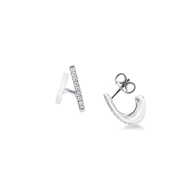 18k white gold diamond design earrings
