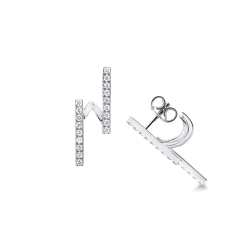 750 white gold design earrings with diamonds