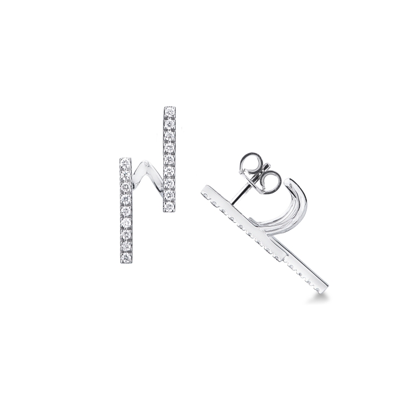 750 white gold design earrings with diamonds