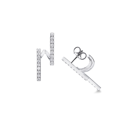 750 white gold design earrings with diamonds