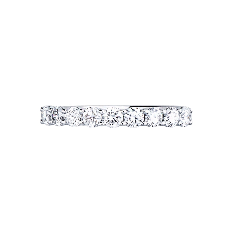 750 white gold half eternity ring with 9 diamonds, 0.75 ct
