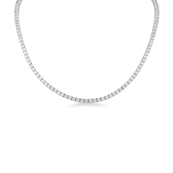 18k white gold linear tennis necklace with diamonds