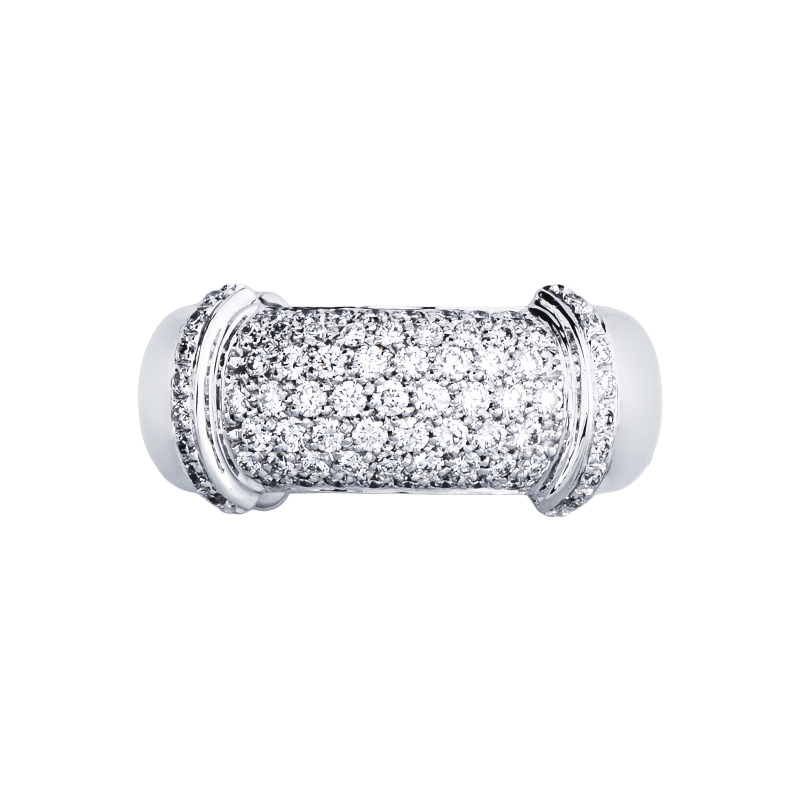 18k white gold pavè diamonds elastic ring