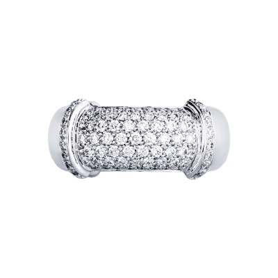 18k white gold pavè diamonds elastic ring