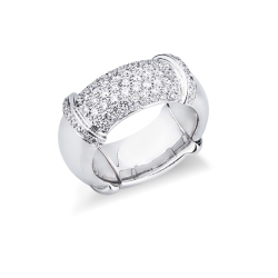 18k white gold pavè diamonds elastic ring