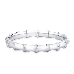 18k white gold stretch bracelet with diamonds