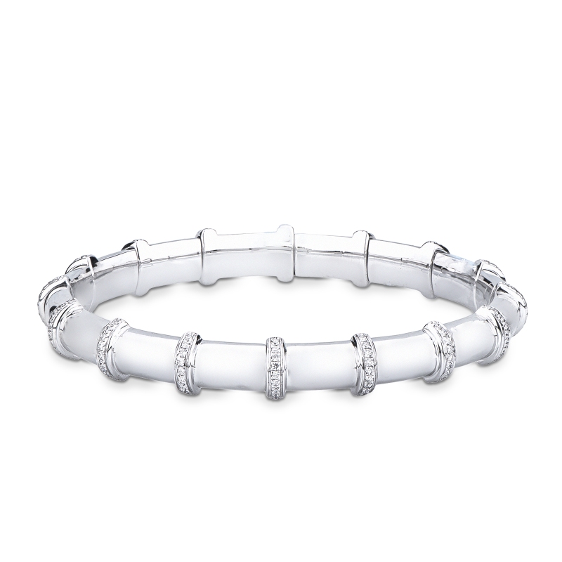 18k white gold stretch bracelet with diamonds
