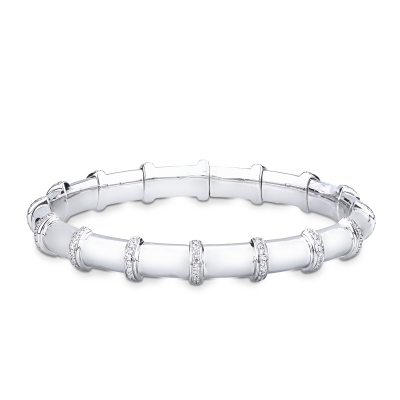 18k white gold stretch bracelet with diamonds