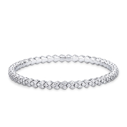 18k white gold diamond design elastic bracelet