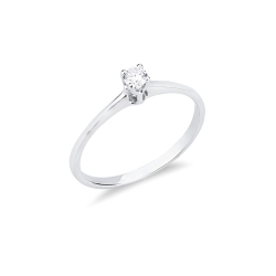 18k white gold classical solitaire with diamond 0.10 ct