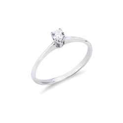 Solitaire in white gold 18k with a 0.15 ct diamond