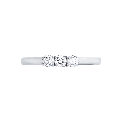 18k White Gold Trilogy Ring with Diamonds, 0.30 ct