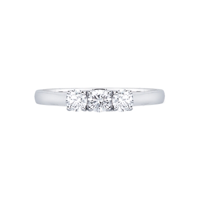 Trilogy Ring 18k White Gold with Diamond 