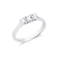 Trilogy Ring 18k White Gold with Diamond 