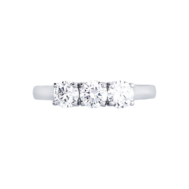 Trilogy Ring 18k White Gold with Diamonds 0,90 ct 