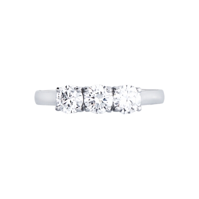 Trilogy Ring 18k White Gold with Diamonds 0,90 ct 
