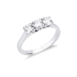 Trilogy Ring 18k White Gold with Diamonds 0,90 ct 