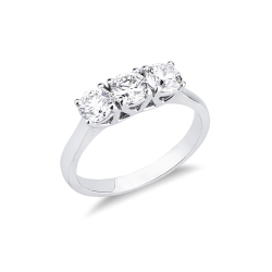 Trilogy ring in white gold 750 with diamonds, 1.20 ct