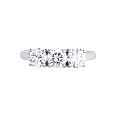 Trilogy Ring 18k White Gold with Diamonds